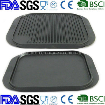 Nonstick Preseasoned Reversable Cast Iron Griddle Plate 35X25cm